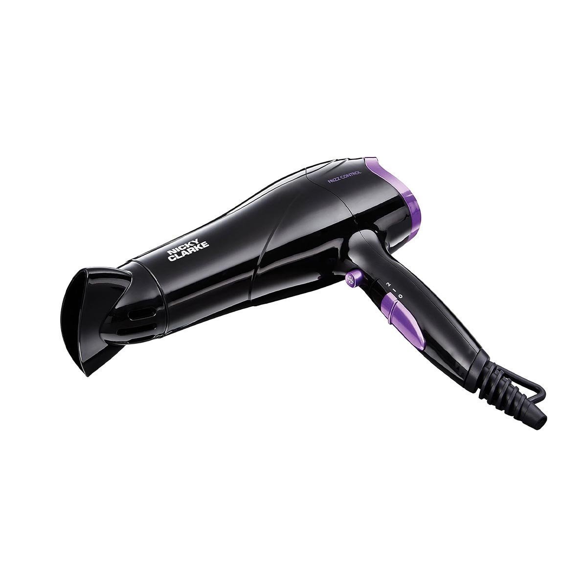 Nicky Clarke 2200W Lightweight Frizz Control Fast Dry DC Ionic Hair Dryer, 2 Heat & Speed Settings, Cool Shot, 2m Salon Length Cable with Hanging Loop - NHD177, Black 7 Purple - Image 3